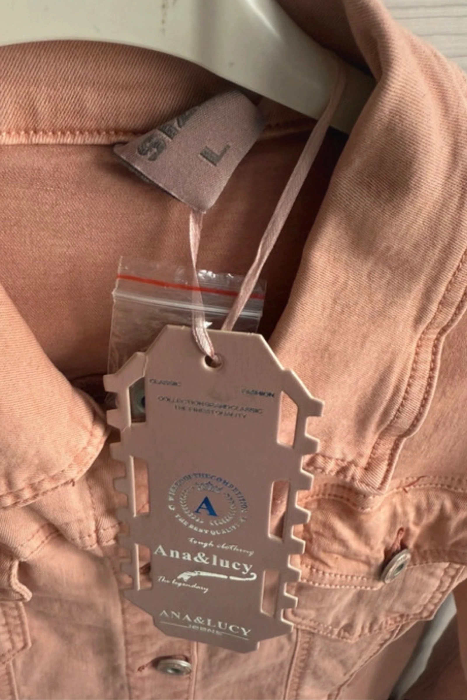 Ana & Lucy zalmkleurige spijkerjasje maat L (Nieuw met etiket) – photo 2
